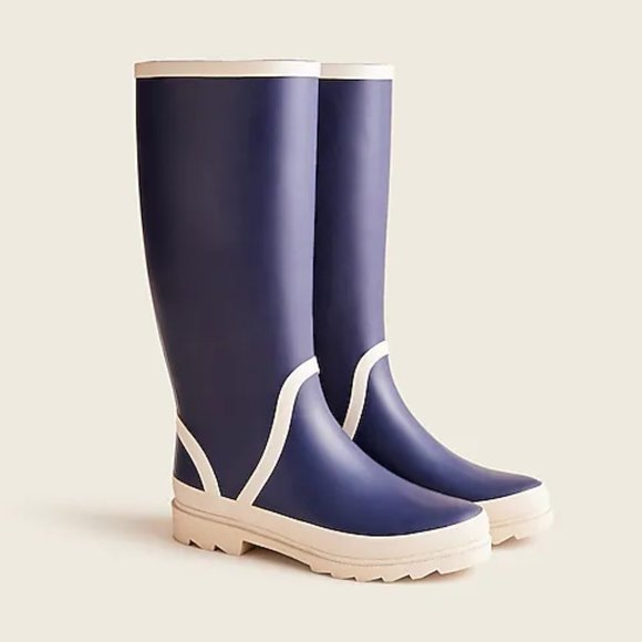 ❤️ J. Crew Tall lug-sole rainboots 9 10 ♥️ - Picture 1 of 9